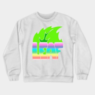 leaf of a tree, colored word "leaf" Crewneck Sweatshirt